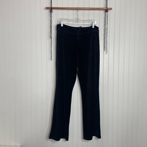 Zara/Carlson Black High Rise Velour Velvet Pants & Short Sleeve T-Shirt Size L - Picture 5 of 11